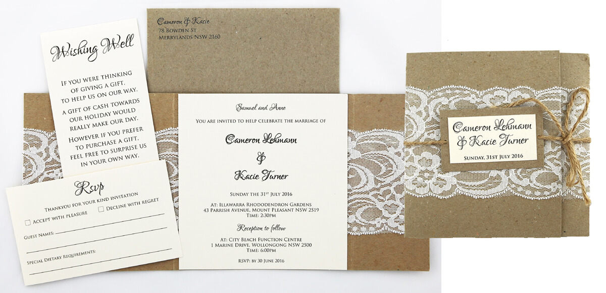 Rustic wedding invitation slider