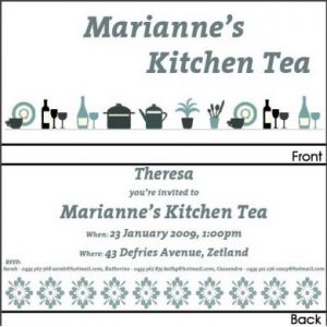 Blue Kitchen Tea Invitation