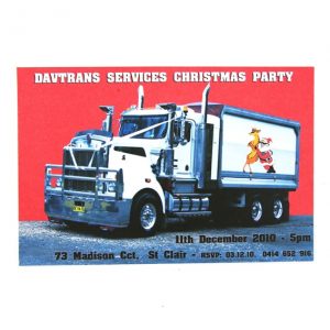 CORINV002 Truck christmas party invitation