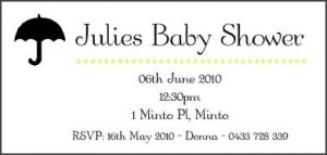 SHOINV08 Umbrella Baby Shower Invitation