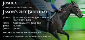21st Birthday Horse Racing Invitation