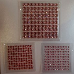 Rose Pink Circle Self Adhesive Diamantes Invitation Stickers
