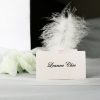 PLACAR118 Silver Place Card with Feather