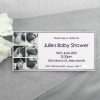 SHOINV07 Baby feet purple baby shower invitation