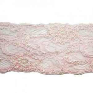 Baby Pink Beaded Lace for Invitations