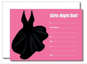 HBSINV009 Black Dress Fill In Hens Night Invitation