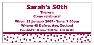 Pink 50th Birthday Invitation