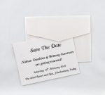SAVDAT03 ivory printed in black save the date card with back of envelope