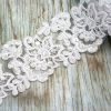 Flower Beaded Lace in White for Invitations