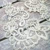Ivory Curved Beaded Lace Piece for Invitations