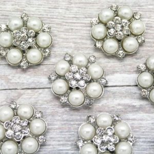 Pearl and Diamante Rhinestone Flower Cluster for Invitations