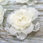 Pearl Lace and Organza Flower for Invitations