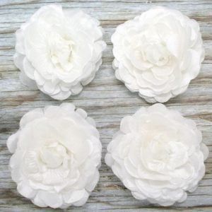 Soft and ruffled fabric flower for invitations