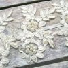 Two Flowers Beaded Ivory Lace Piece for Invitations