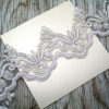 White and Silver Beaded Lace for Invitations