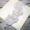 White Floral Beaded Lace Piece for Invitations