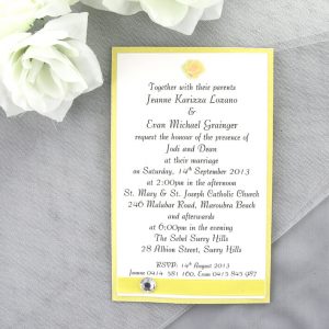 WEDINV139 Yellow wedding invitation