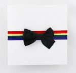WEDINV144 Rainbow Wedding Invitation with black bow