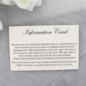 WEDINV19 Cream wedding information card