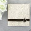 WEDINV23 Floral Brown and Ivory Wedding Invitation