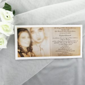 WEDINV23 inside of Floral Brown and Ivory Wedding Invitation