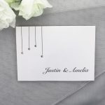 WEDINV99 White with Diamantes Folded Wedding Invitation