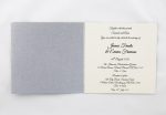 WEDINV105 inside of White lace on silver and cream wedding invitation