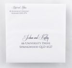 WEDINV107 White lace and blue bow country invitation envelope
