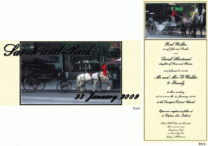 WEDINV124 Horse and Cart DL Double Sided Printed Invitation