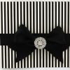 WEDINV141 Black Stripes wedding invitation Black Ribbon and Bow with Diamante