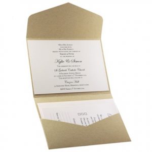 WEDINV150 Plain Brown A6 Invitation with Tuscany Mink Paper and Buckle R1