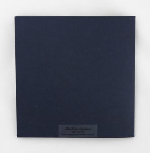 WEDINV49 back of Navy blue and white square invitation