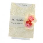 WEDINV79 C6 Bouquet Pocket Invitation with Translucent and Orchids