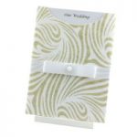 WEDINV84 C6 Venus White and Gold Pocket Invitation with White Satin Ribbon and Pearl