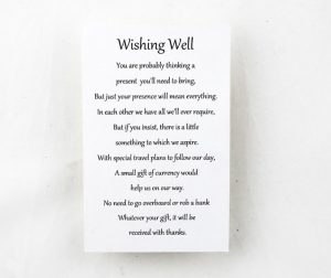 RSVPWISH06 white Wishing Well Poem printed in black