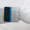 WEDINV119 Silver and blue wedding invitation with heart diamante package