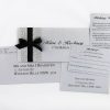 WEDINV26 Silver pebbles and black ribbon and bow wedding invitation with envelope rsvp card with envelope and wishing well