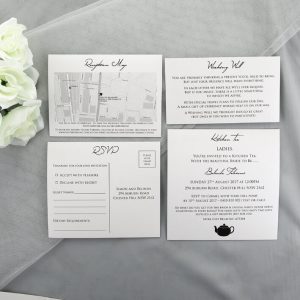 WEDINV33 white wedding cards for invitation pocket