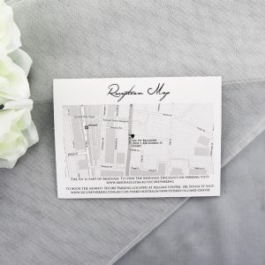 WEDINV33 white wedding reception map card