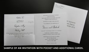 Sample invitation with pocket