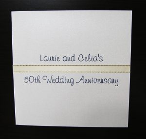 50th Ivory and gold wedding invitation