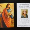 front and back of double sided religious christian rememberance funeral card
