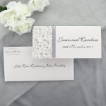 WEDINV32 Silver and White Wedding Invitation with Glitter