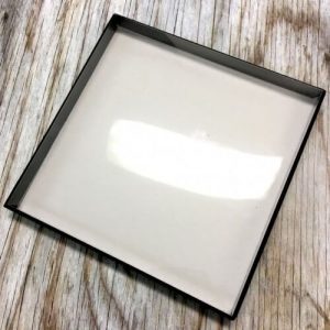 Black invitation box with clear lid