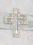 BROBUC13 Diamante cross on ribbon