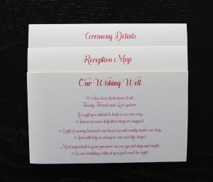 Invitation insert printing cards for pocket