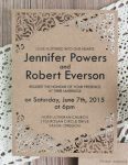 WEDINV13 rustic lasercut corners white wedding invitation