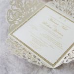WEDINV135 Inside of Gold glitter and ivory lasercut wedding invitation