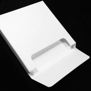 White metallic envelope box