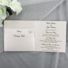 WEDINV160 inside of Ivory Wedding Invitation With Flowers Paper Red Ribbon CC Diamante set